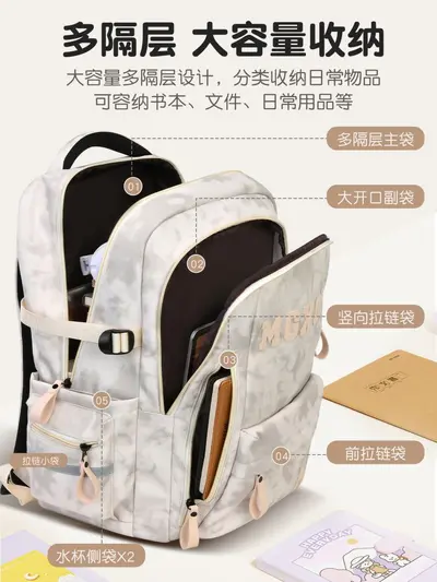 Ultralight Spine-Support School Backpack for Primary and Middle School - 5