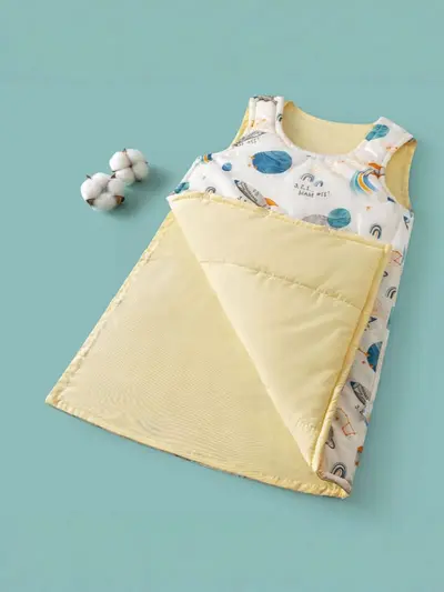 Pure Cotton Children's Sleeping Bag for Spring and Autumn, Sleeveless