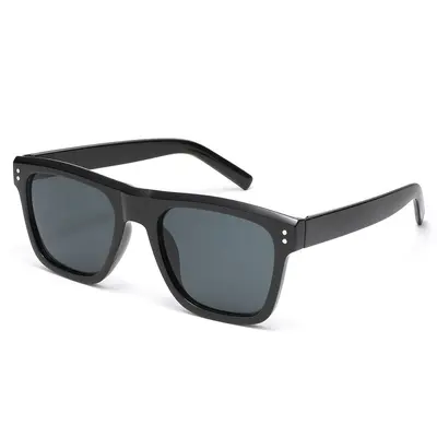 Schlichte Sonnenbrille mit eckigem Metallrahmen, UV400, FDA, Logo-Aufdruck möglich - 1