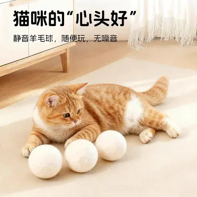 Silent Wool Ball Cat Toy for Kittens - 4