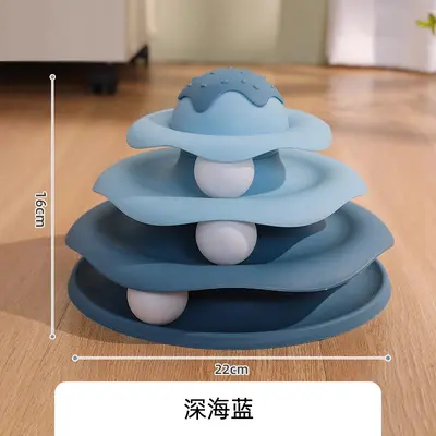 猫玩具转盘自嗨解闷神器逗猫三层轨道球益智消耗体力猫咪用品 - 7