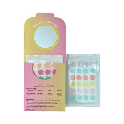 Heart and Flower Pattern Acne Patches, Six Colors, Thin and Breathable