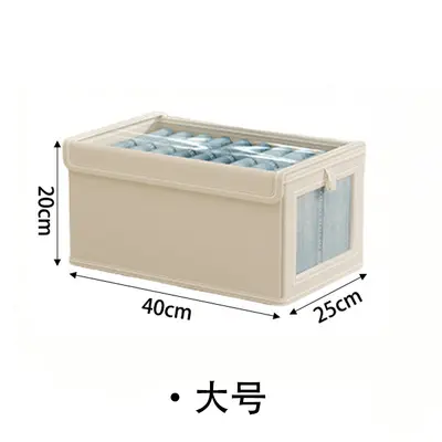 可折叠装衣服衣物的家用布艺收纳箱新款日式大号可视窗棉麻收纳盒 - 12