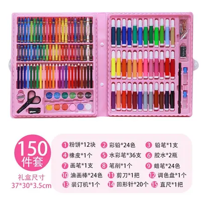新款儿童画笔套装水彩马克绘画笔礼盒画笔蜡笔幼儿园礼物美术用品 - 9