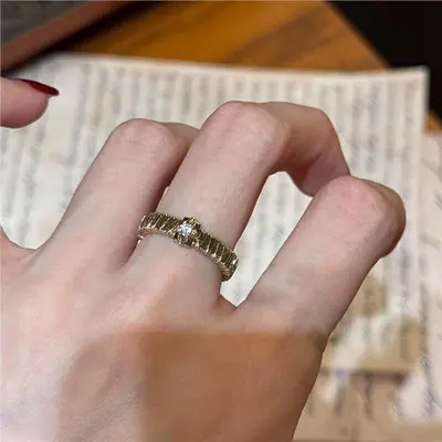 French vintage coffee gold lace ring, women's, open adjustable - 13