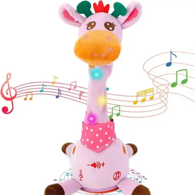 Volume Adjustable Swinging Dancing Giraffe Plush Toy That Sings