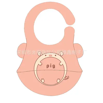 Cartoon silicone bib, 3D pocket, stereo design