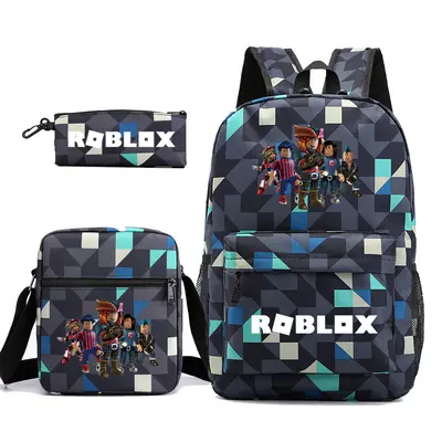 Roblox Themed Student Backpack with 3-Piece Pencil Case Set - 3
