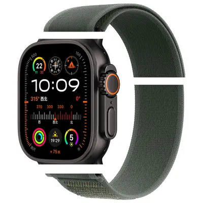 Velcro Strap Compatible with Apple Watch S10/Ultra2, Black Buckle