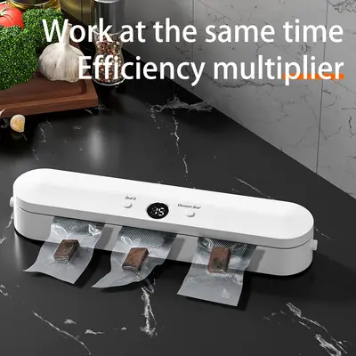 Vacuum sealing machine, kitchen, dry and wet mode