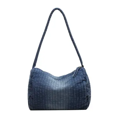 Damen-Umhängetasche aus Jeans mit Rautensteppung - 7