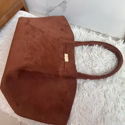 Demellier kanat çantası, hakiki deri, büyük kapasiteli tote çanta