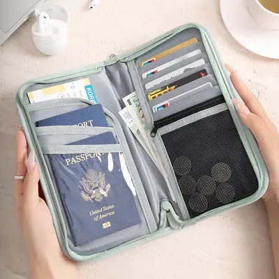 Reisepass-Etui, Dokumententasche, RFID-Schutz, großes Fassungsvermögen