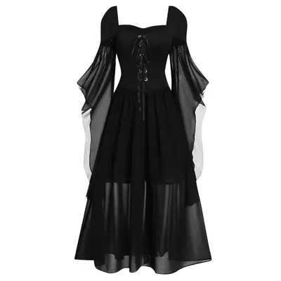 Halloween Hexen-Trägerkleid lang, 10 Farben