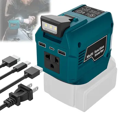 250W Araç Tipi İnvertör, Milwaukee, DeWalt, Makita 18V-20V Pil Uyumlu, 110V/220V - 9