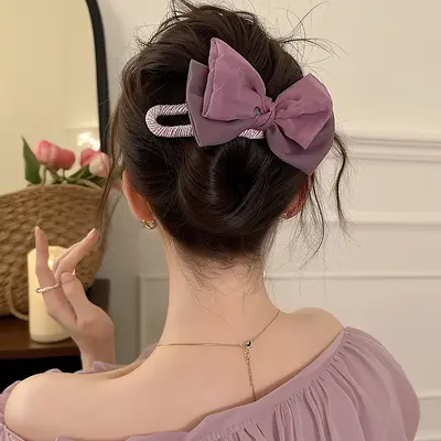 Premium Duck Mouth Clip Large Size Back Head Claw Clip Premium Delicate Hair Clip High Volume Butterfly Bow Hair Clip Straight Clip