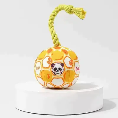 Chew-Resistant Squeaky Plush Ball Dog Toy - 7