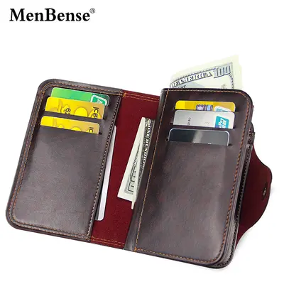 Men's short wallet with magnetic buckle, large capacity tri-fold daily wallet - 4