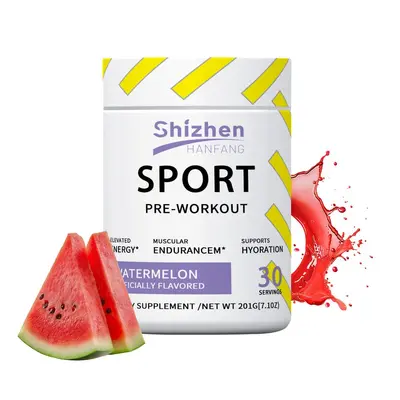 Pre-workout powder watermelon flavor sports nutrition