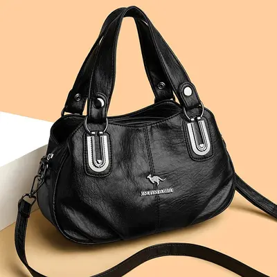 Large Capacity Soft Leather Crossbody Bag for Middle-Aged Women - 7