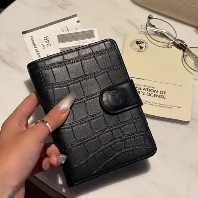 RFID-Reisepass-Brieftasche mit Karten- und Tickettaschen, Damenausführung - 10