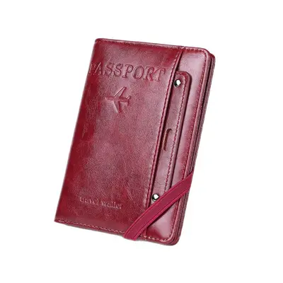 Vintage baskılı uçak pasaport kılıfı, çıkarılabilir kimlik kartı cüzdanı - 6