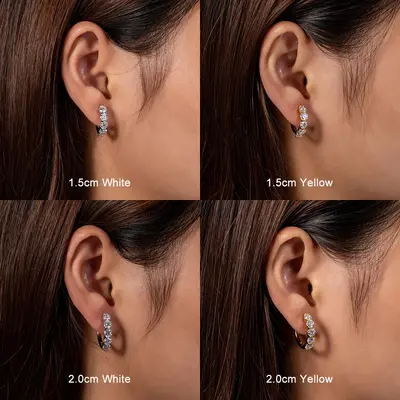 18K Gold-Plated Silver Moissanite Earrings, D Color, Unisex