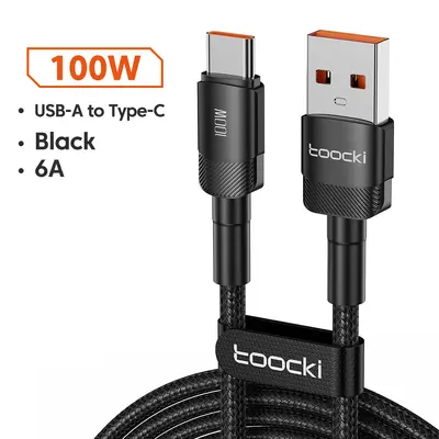 Toocki 100W USB Type-C Fast Charging and Data Cable, Samsung and Apple Compatible - 7