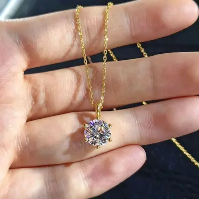 Kadınlar için üst düzey altı pençeli tek elmas flaşlı zirkonyum titanyum çelik kolye, erişilebilir lüks sekiz kalp ve sekiz ok elmas kolye, peri benzeri basit köprücük kemiği zinciri - 9