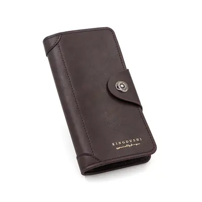 Men's Long Wallet with Zipper Coin Compartment and Multiple Card Slots - 7