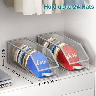Transparent Cap Storage Box with Drawers, Dustproof Desktop Organizer