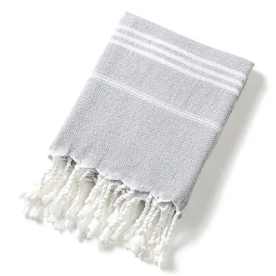 Best-selling cross-border polyester-cotton Turkish beach towel 90*180 with tassels yarn-dyed striped absorbent adult bath towel - 7