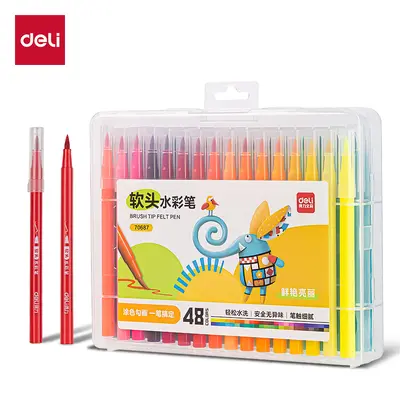 Deli 7067 çok renkli yıkanabilir sanat kalemi seti - 10