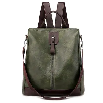 Women's PU Leather Backpack, Anti-Theft, Large Capacity Business Bag - 6