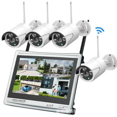 4 channel 8 channel 3 megapixel security monitoring kit NVR video recorder with screen EasyVision cloud smart camera wireless set