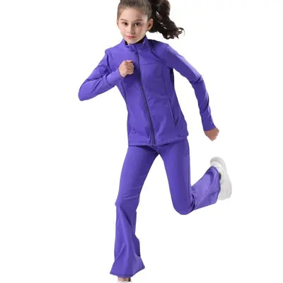 Children's UV-Protective Yoga Set, Breathable Long-Sleeve Jacket for Girls - 6