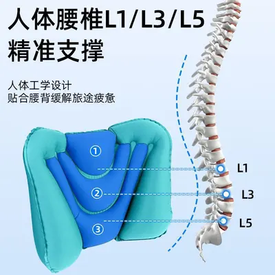 Inflatable Lumbar Support Pillow Portable Foldable - 5