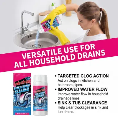 JAKEHOE Sink Drain Pipe Cleaner Kitchen Household Sewer Pipe Clog Remover Portable Drain Cleaner