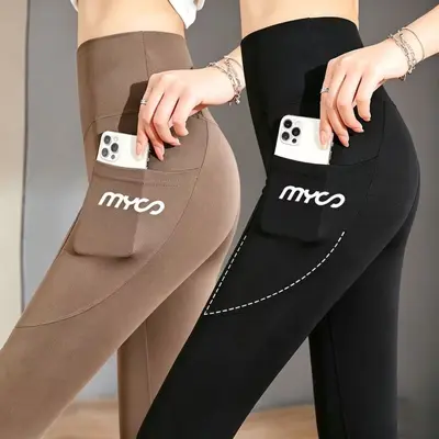 High Waist Tummy Control Yoga Pants, Cropped, Thin Style