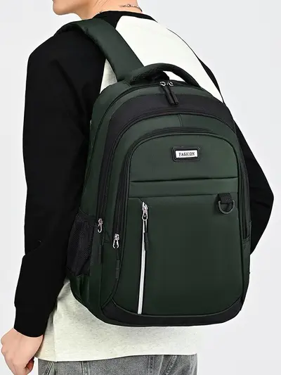 Waterproof Nylon Backpack Laptop Compartment Large Capacity - 4
