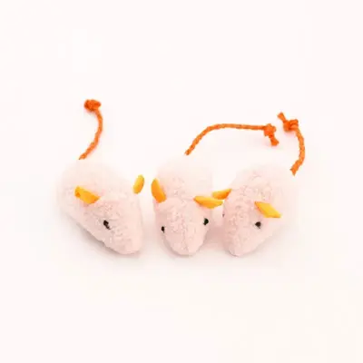 Catnip Plush Mouse Cat Toy with Molar Cleaning and Teaser Wand - 12