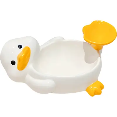 Cartoon Duck Ceramic Dipping Sauce Dish, Small Seasoning and Soy Sauce Bowl