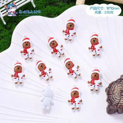 Çinko alaşımlı mini Noel süsü kolye ucu, DIY takı yapımı için - 7