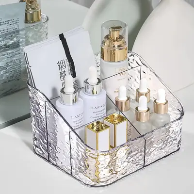 Transparent acrylic makeup and skincare organizer