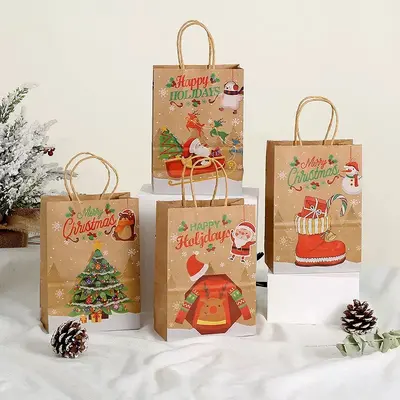 Christmas Party Gift Tote Bag, Santa Claus Gift Wrapping Bag