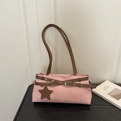 Cross-border Foreign Trade Women's Handbags 2026 Summer New Fashion Color Block Armpit Bag Niche Versatile Single Shoulder Bag Tote Bag
