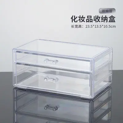 Clear Multi-Tier Drawer Style Acrylic Desktop Cosmetics Storage Organizer Box for Lipstick Lip Gloss Nail Polish - 11