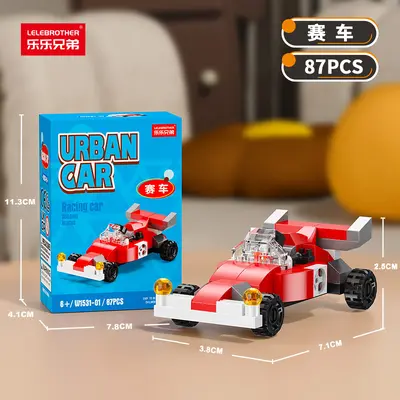 24 Styles Cartoon Police Car Micro Particle Building Block Set for Kindergarten - 8