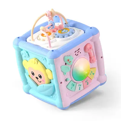 Six-Sided Music Cube Hand Drum for Ages 0-3, Early Education Toy - 6