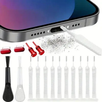 C port toz geçirmez set 16 parça Tip-C veri portu USB toz geçirmez fiş cep telefonu şarj portu metal toz geçirmez fiş - 9